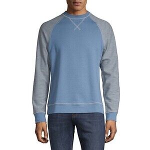 Highline Collective Men's Colourblock Sweater In Blue Indigo Grey Size M $69